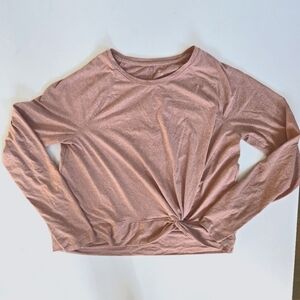 Apana long sleeve pink knot front soft yoga workout wear sz M